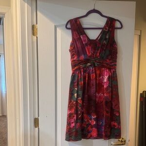 Banana Republic Red and Green Floral Dress